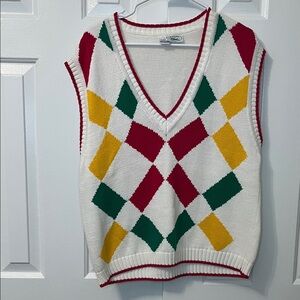 Vintage Men’s Izod Lacoste Knit Vest Colorful Size‎ L